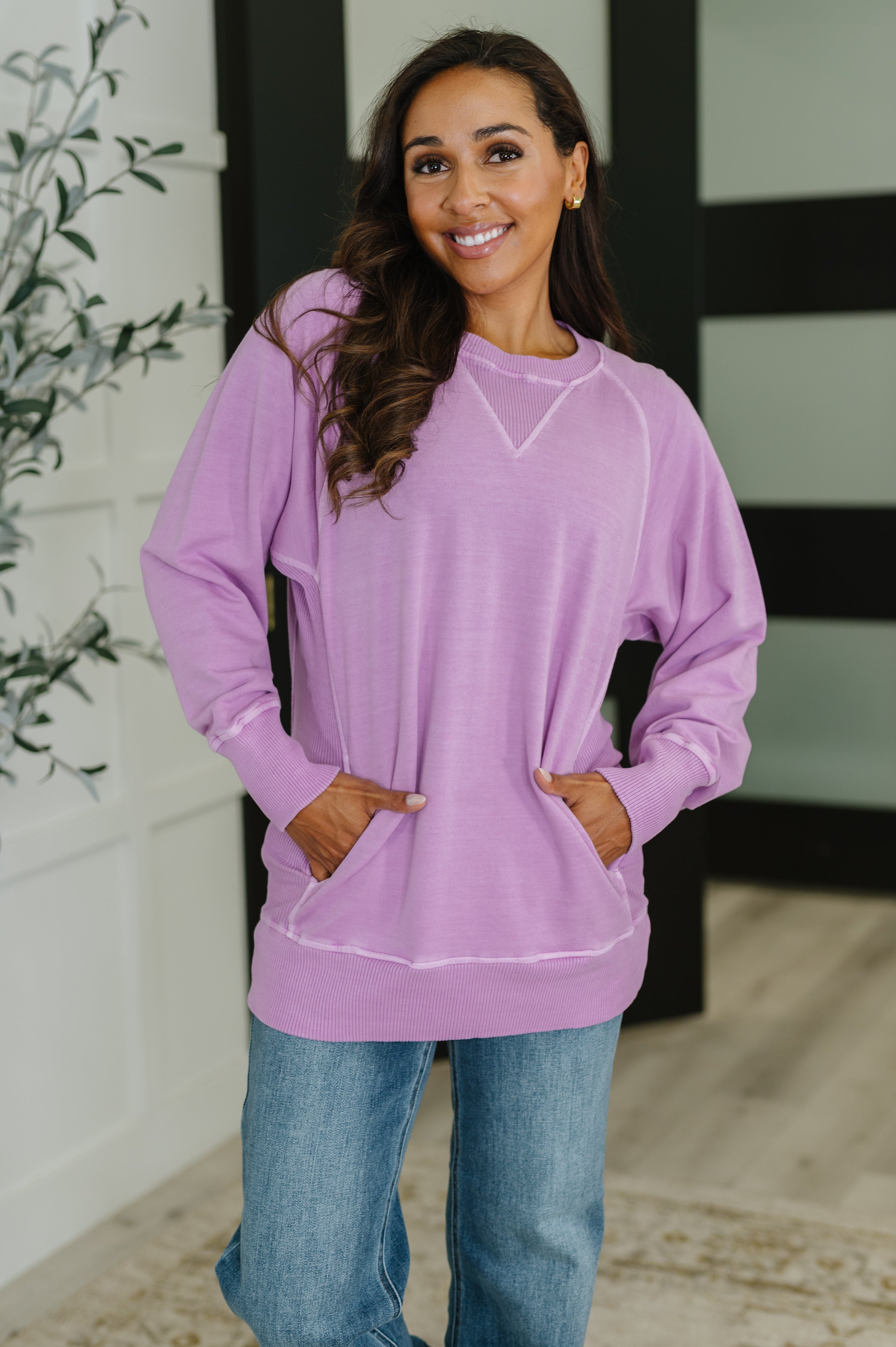 For the Experience Relaxed Pullover in Lavender-Womens-Stay Foxy Boutique, Florissant, Missouri