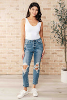 Frankie High Waist Distressed Boyfriend Jeans-Womens-Stay Foxy Boutique, Florissant, Missouri