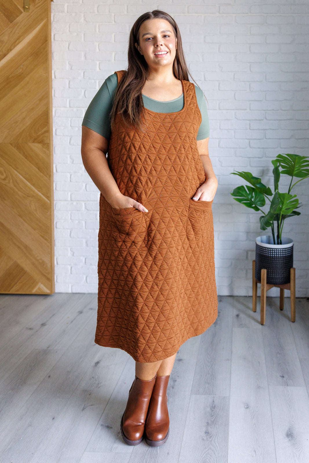 Free Falling Quilted Midi Dress-Dresses-Stay Foxy Boutique, Florissant, Missouri