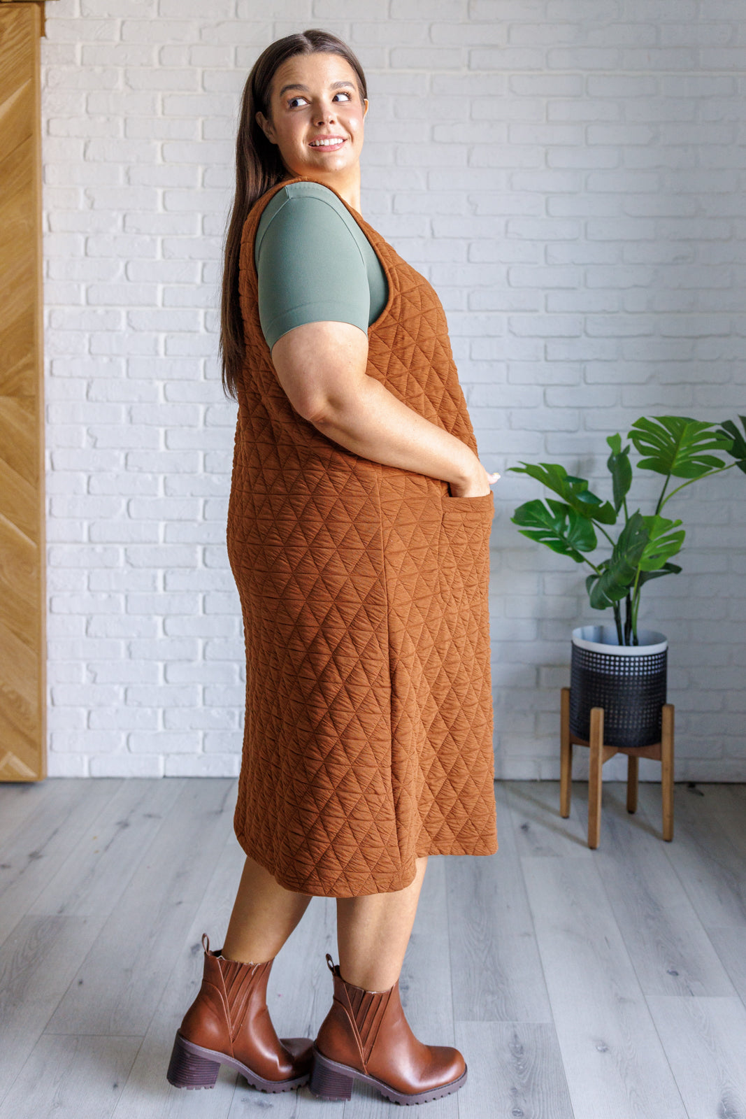 Free Falling Quilted Midi Dress-Dresses-Stay Foxy Boutique, Florissant, Missouri