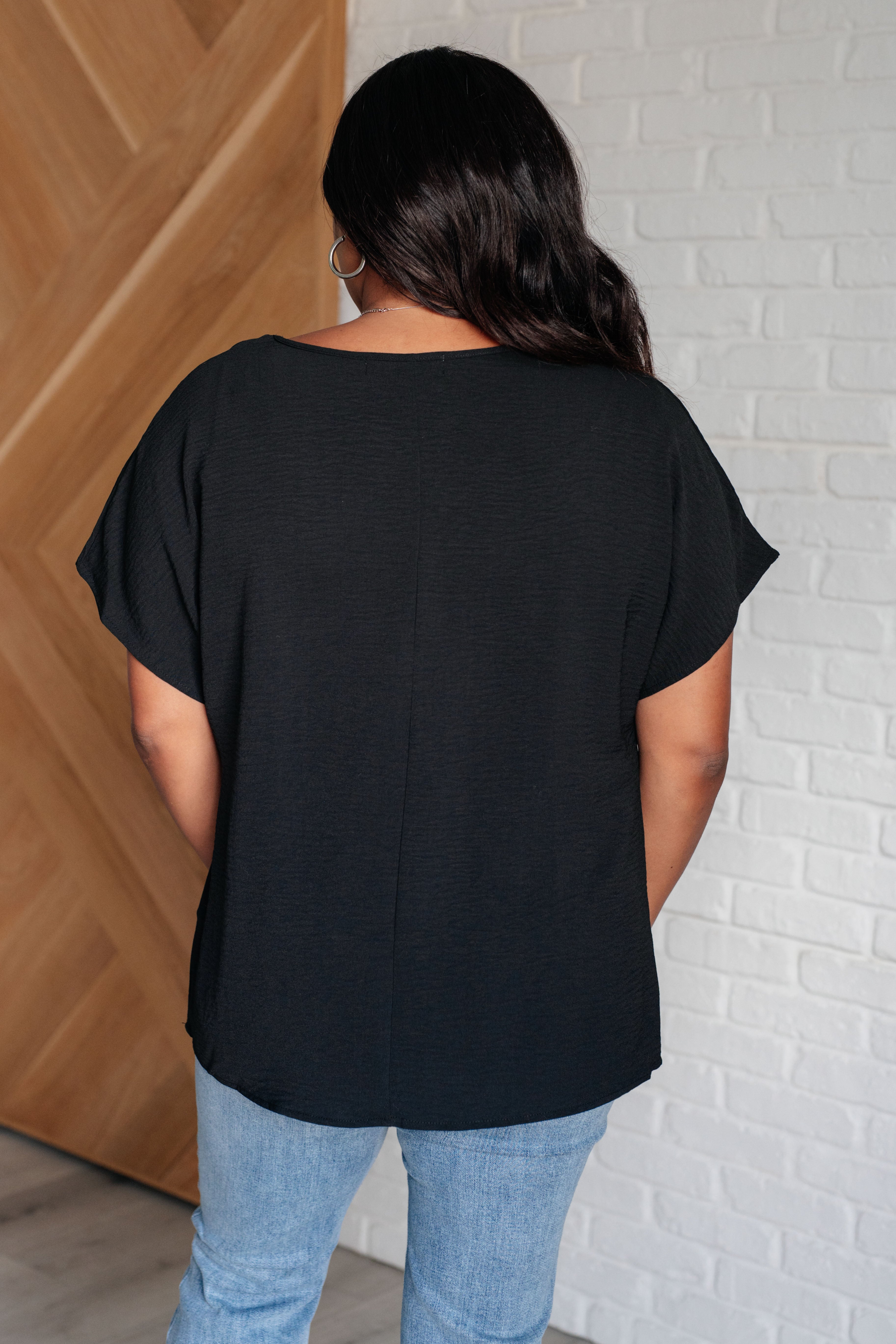 Frequently Asked Questions V-Neck Top in Black-Tops-Stay Foxy Boutique, Florissant, Missouri