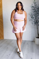 Full Force V Shaping High-Waist Skort in Mauve Peony-Bottoms-Stay Foxy Boutique, Florissant, Missouri