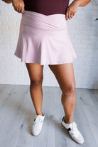 Full Force V Shaping High-Waist Skort in Mauve Peony-Bottoms-Stay Foxy Boutique, Florissant, Missouri