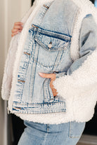 Full Send Sherpa Lined Denim Jacket-Denim-Stay Foxy Boutique, Florissant, Missouri