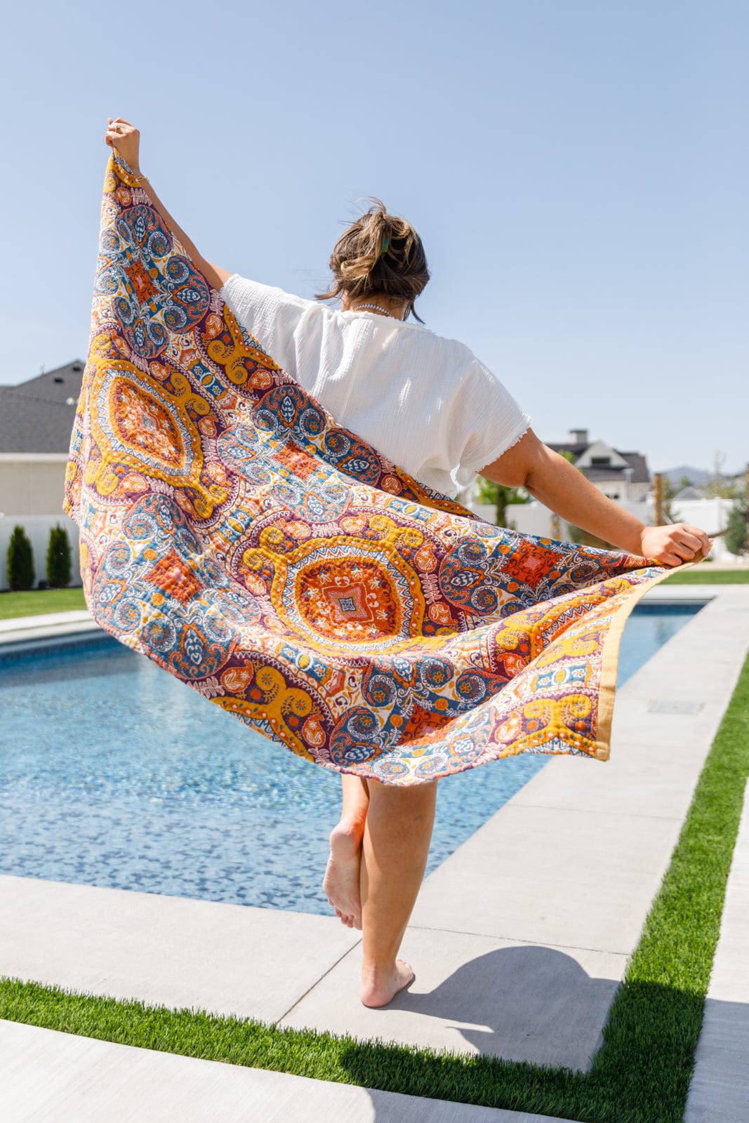 Luxury Beach Towel in Boho Medallions-Home & Decor-Stay Foxy Boutique, Florissant, Missouri