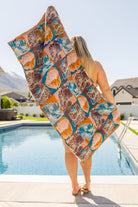 Luxury Beach Towel in Block Floral-Home & Decor-Stay Foxy Boutique, Florissant, Missouri