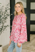 Garden Kiss V-Neck Puff Sleeve Blouse-Womens-Stay Foxy Boutique, Florissant, Missouri
