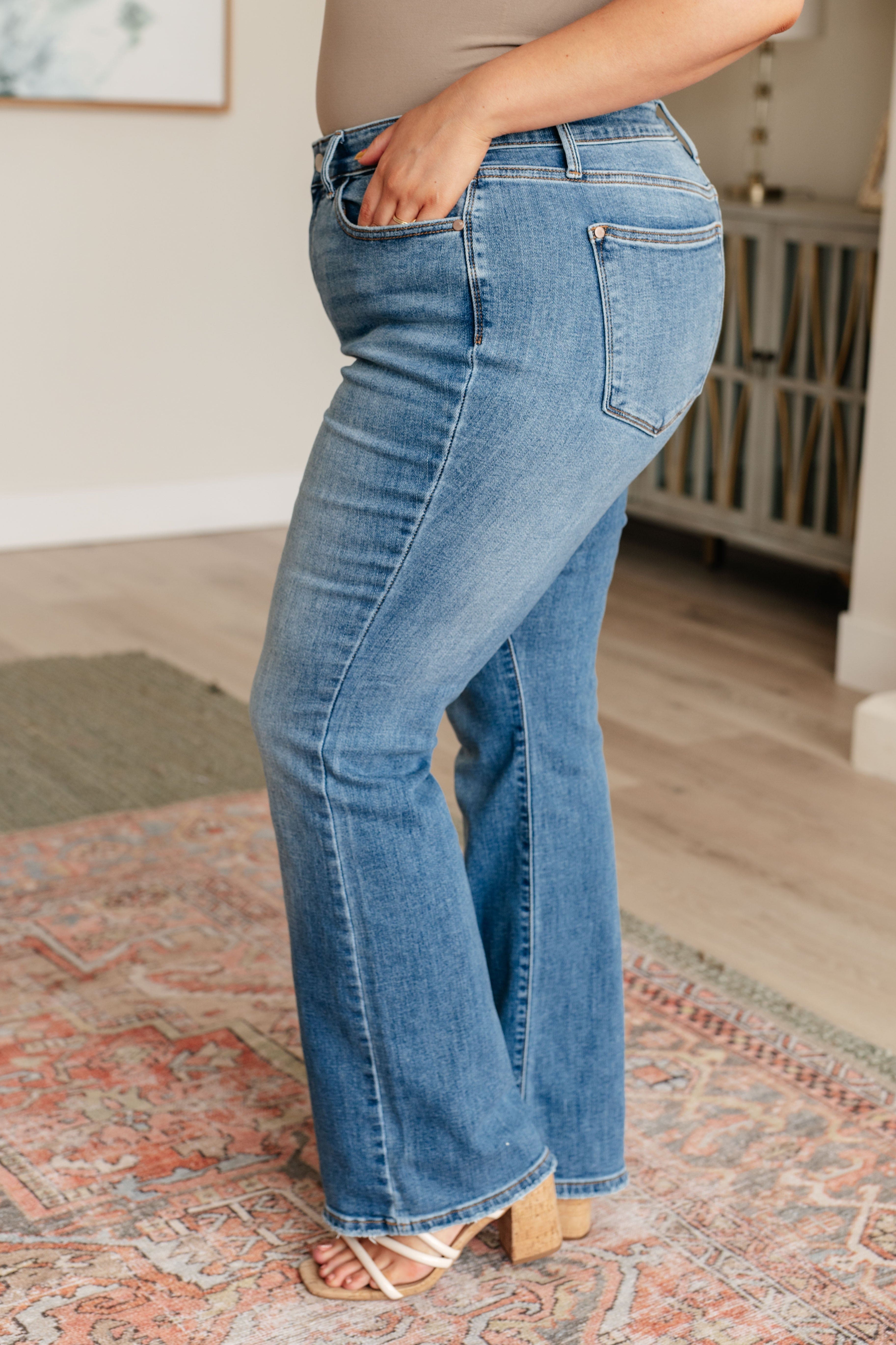 Genevieve Mid Rise Vintage Bootcut Jeans-Womens-Stay Foxy Boutique, Florissant, Missouri