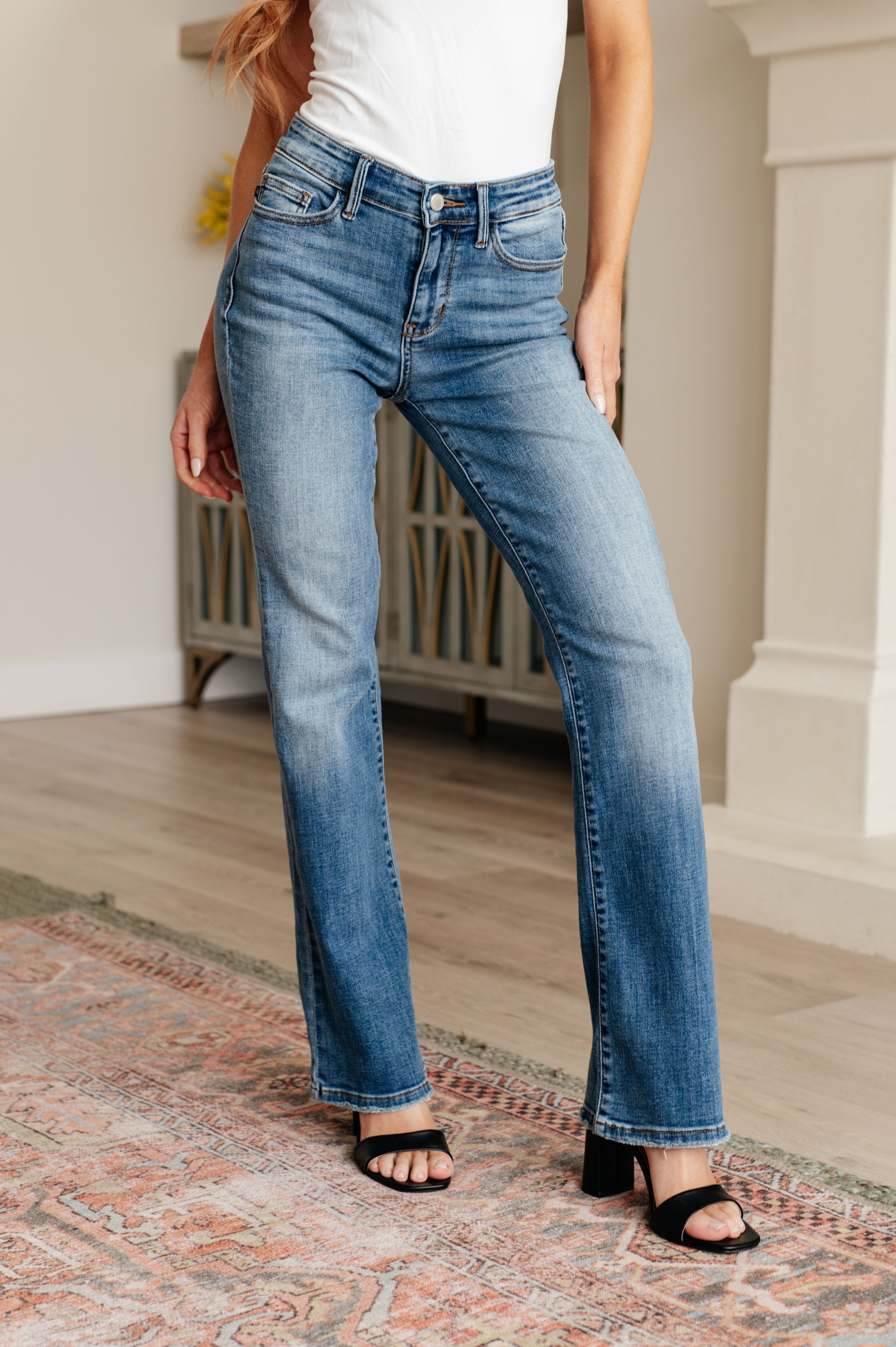 Genevieve Mid Rise Vintage Bootcut Jeans-Womens-Stay Foxy Boutique, Florissant, Missouri