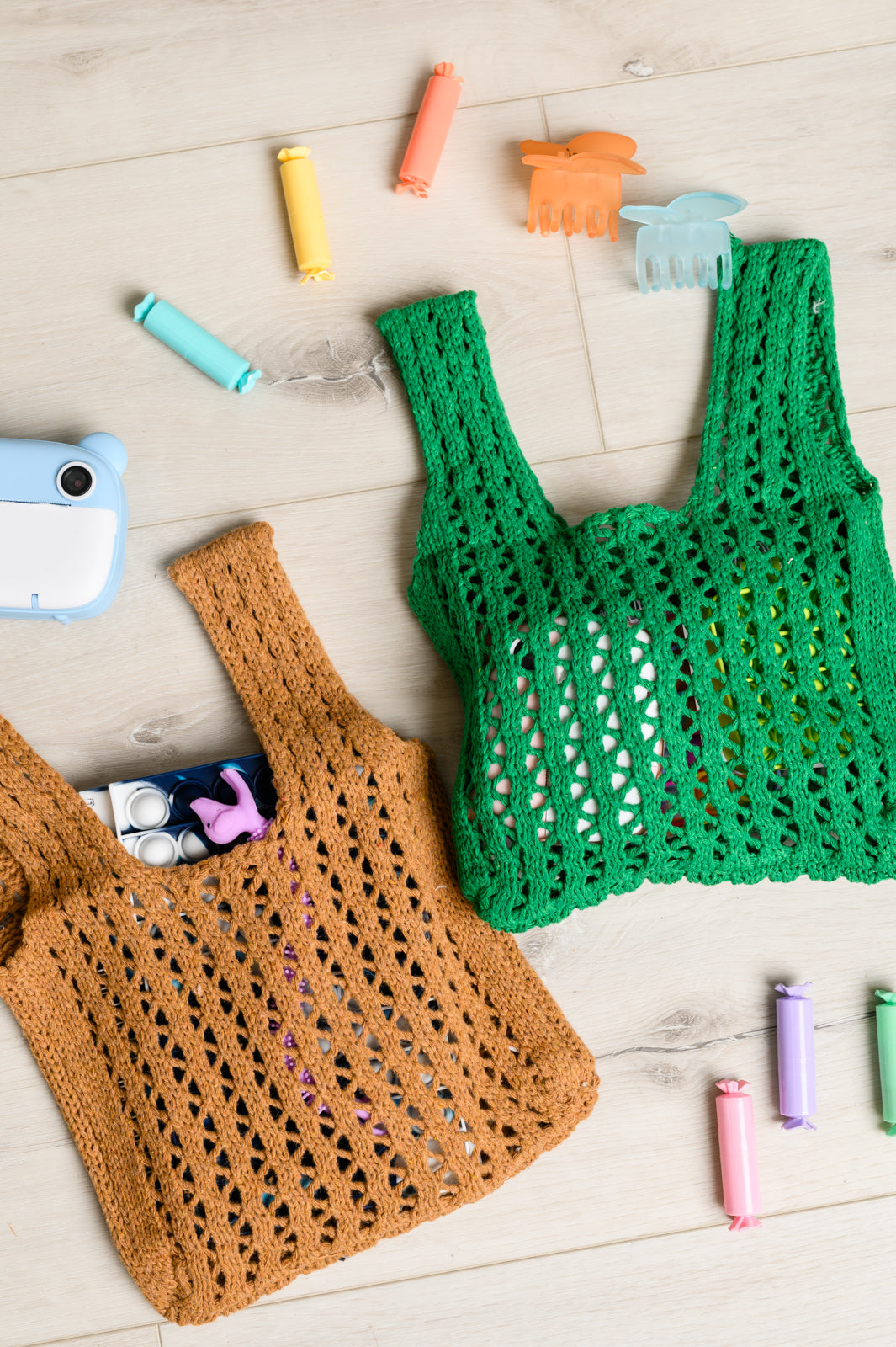 Girls Day Open Weave Bag in Green-Accessories-Stay Foxy Boutique, Florissant, Missouri