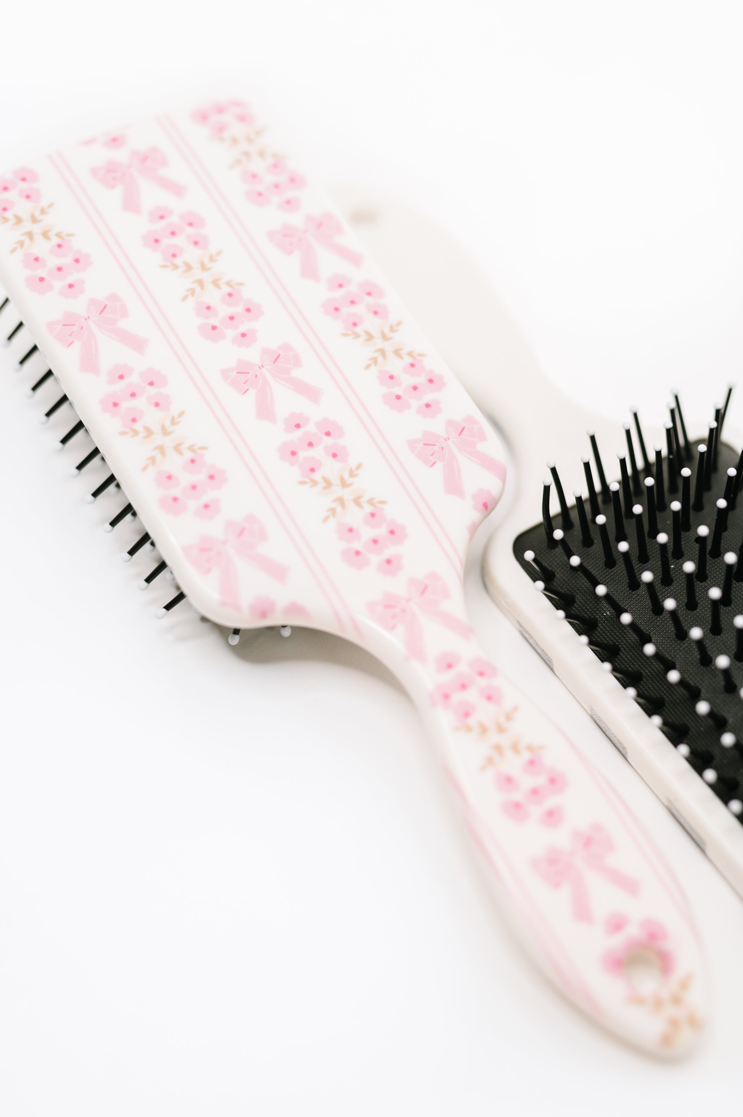 Girly Girl Bow and Floral Hair Brush-Womens-Stay Foxy Boutique, Florissant, Missouri