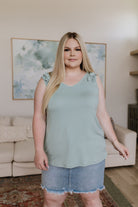 Good For You Ruffle Detail Tank-Tops-Stay Foxy Boutique, Florissant, Missouri