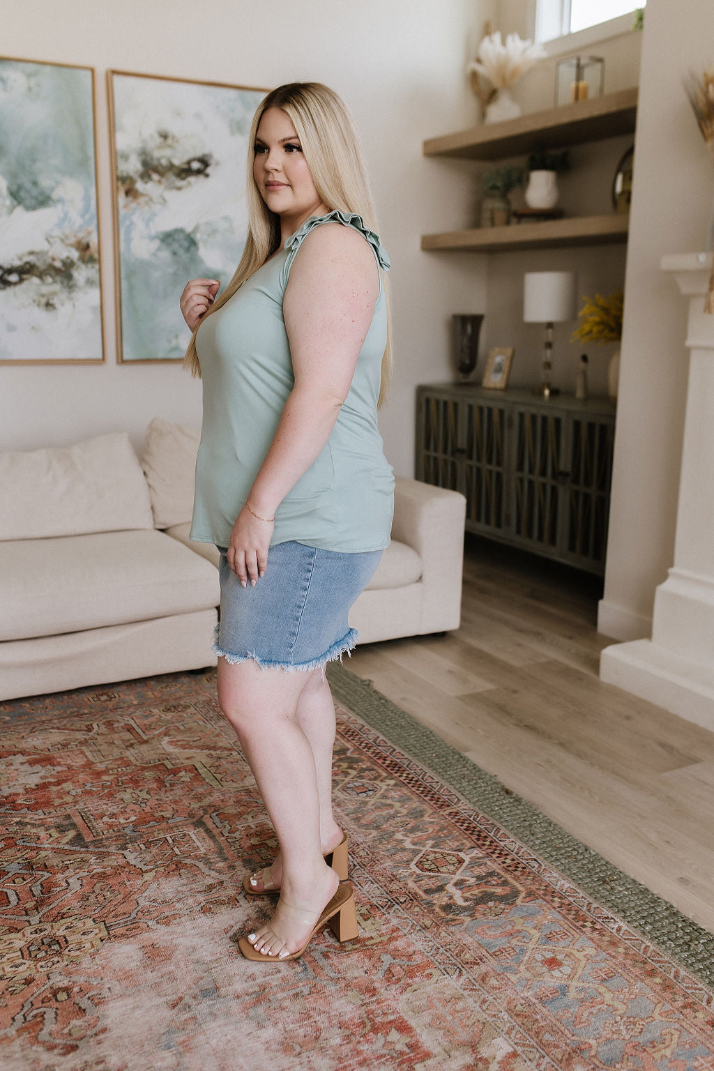 Good For You Ruffle Detail Tank-Tops-Stay Foxy Boutique, Florissant, Missouri