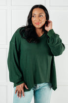 Good Things Are Coming V-Neck Top in Green-Tops-Stay Foxy Boutique, Florissant, Missouri