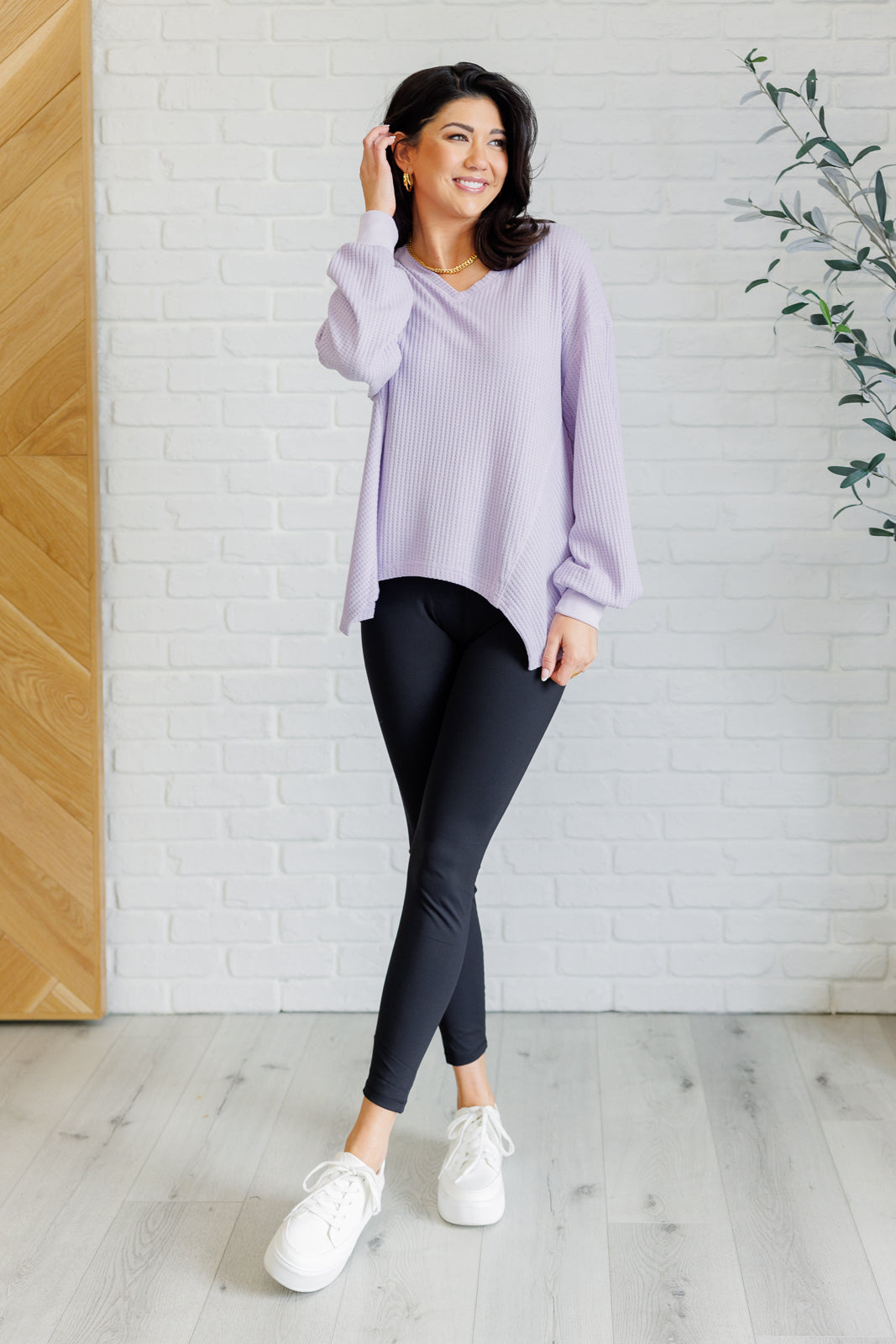 Good Things Are Coming V-Neck Top in Lavender-Tops-Stay Foxy Boutique, Florissant, Missouri