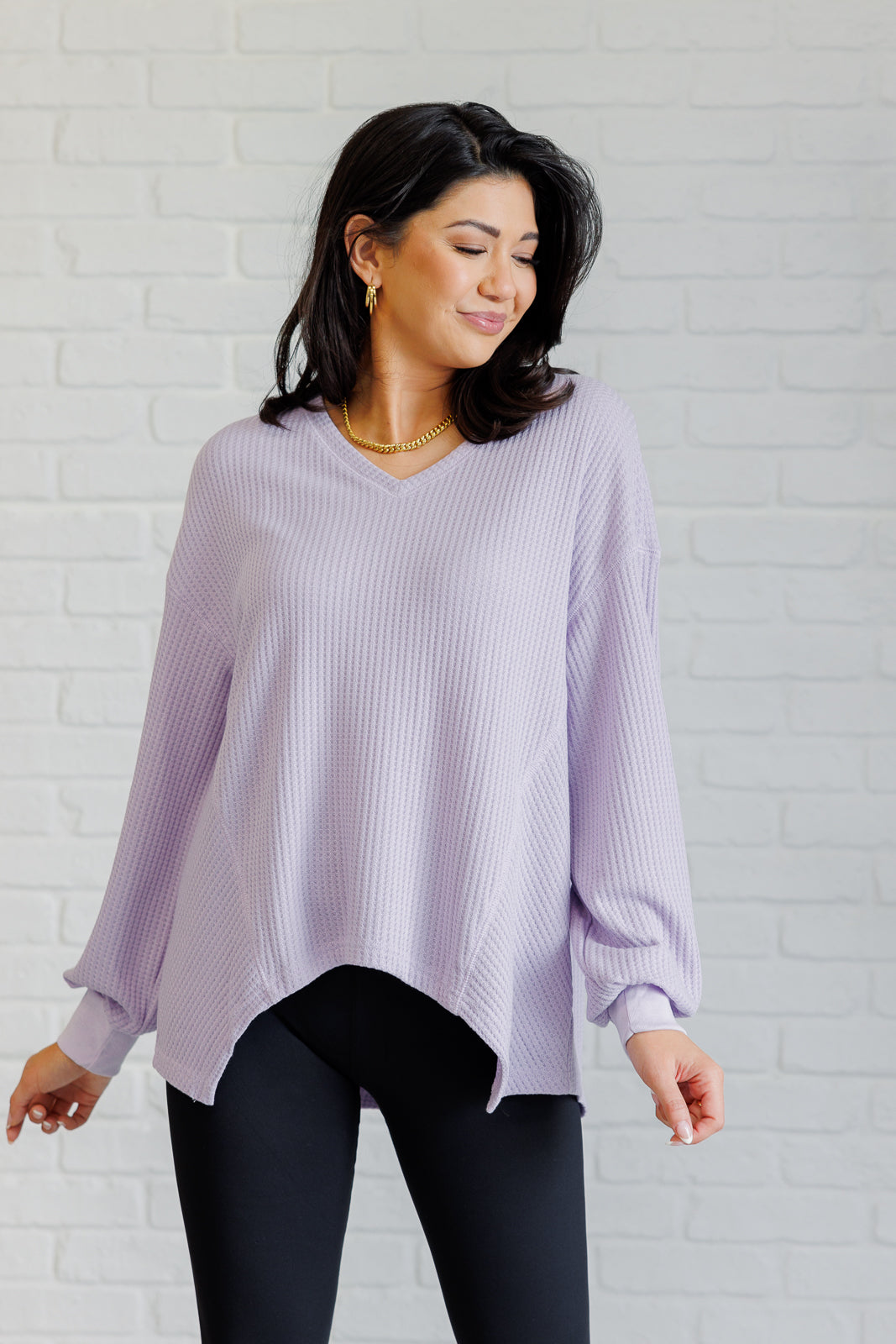 Good Things Are Coming V-Neck Top in Lavender-Tops-Stay Foxy Boutique, Florissant, Missouri