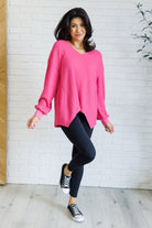 Good Things Are Coming V-Neck Top in Pink-Tops-Stay Foxy Boutique, Florissant, Missouri