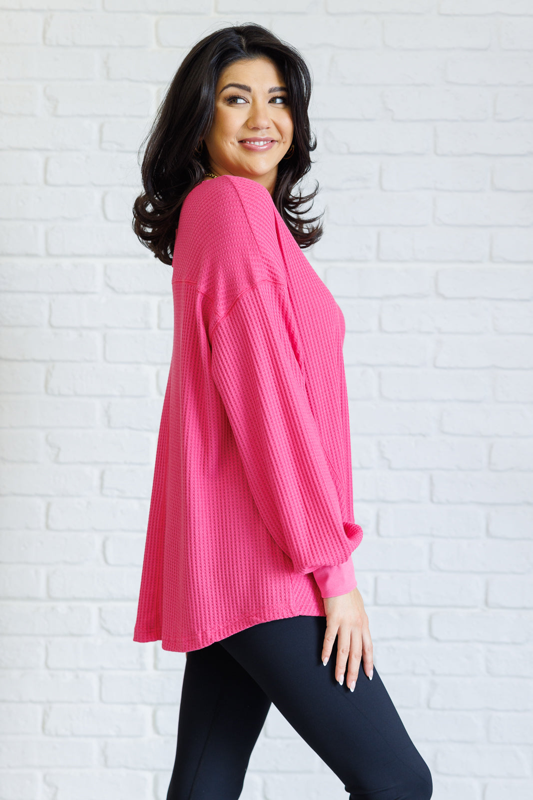 Good Things Are Coming V-Neck Top in Pink-Tops-Stay Foxy Boutique, Florissant, Missouri