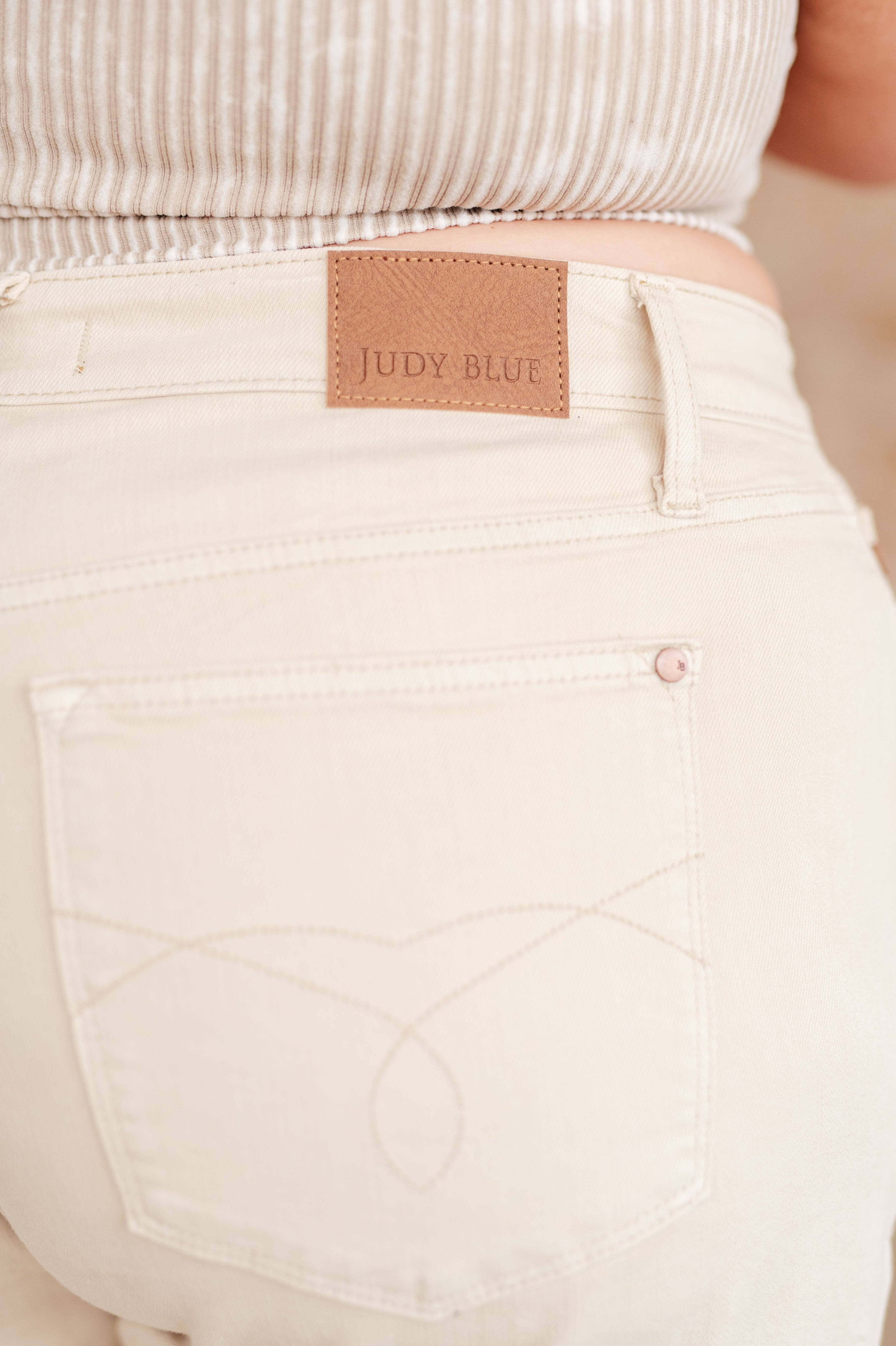 Greta High Rise Garment Dyed Shorts in Bone-Denim-Stay Foxy Boutique, Florissant, Missouri