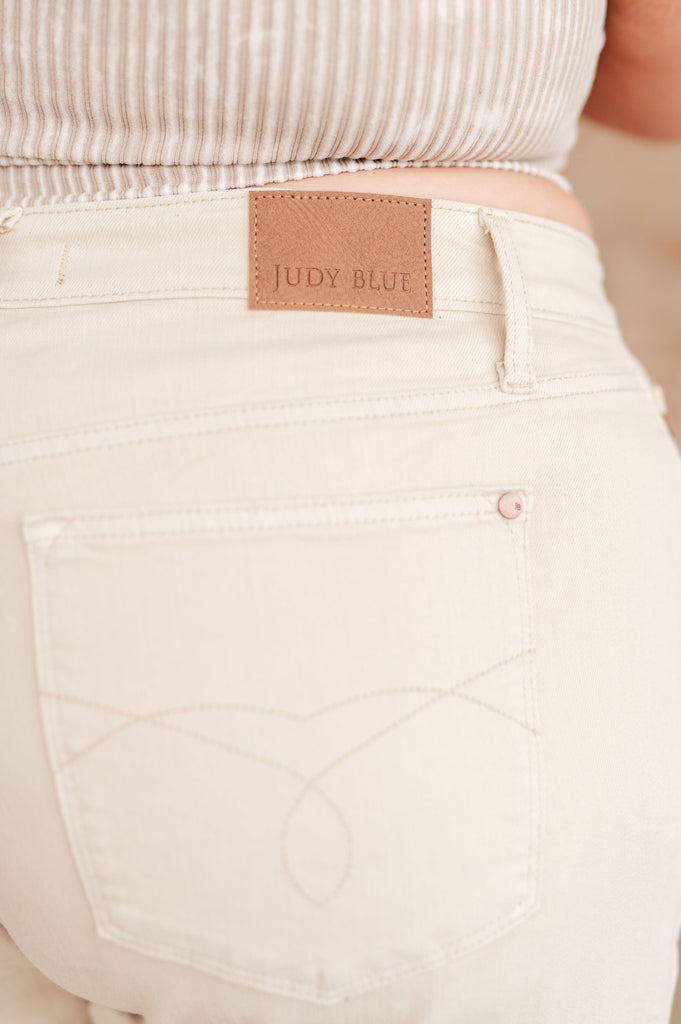 Greta High Rise Garment Dyed Shorts in Bone-Denim-Stay Foxy Boutique, Florissant, Missouri