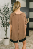 Growing Restless V-Neck Tee in Brown-Womens-Stay Foxy Boutique, Florissant, Missouri