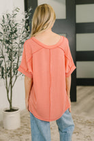 Growing Restless V-Neck Tee in Coral-Womens-Stay Foxy Boutique, Florissant, Missouri