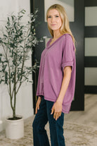 Growing Restless V-Neck Tee in Light Plum-Womens-Stay Foxy Boutique, Florissant, Missouri