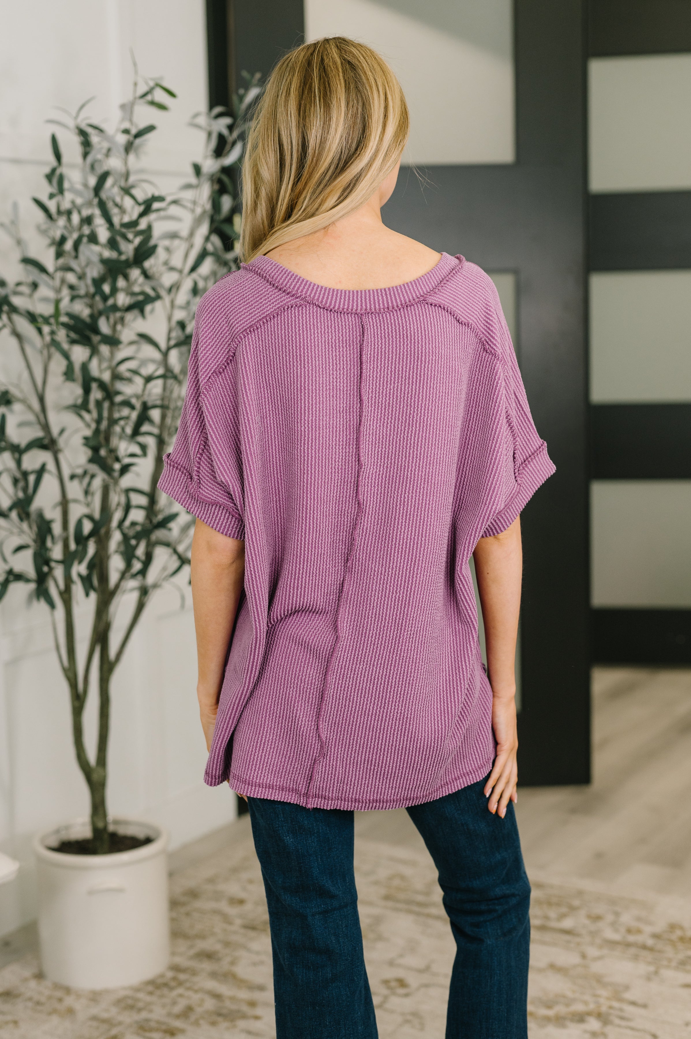 Growing Restless V-Neck Tee in Light Plum-Womens-Stay Foxy Boutique, Florissant, Missouri