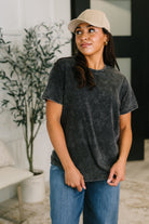 Had to Be There Mineral Wash Tee in Ash Black-Womens-Stay Foxy Boutique, Florissant, Missouri