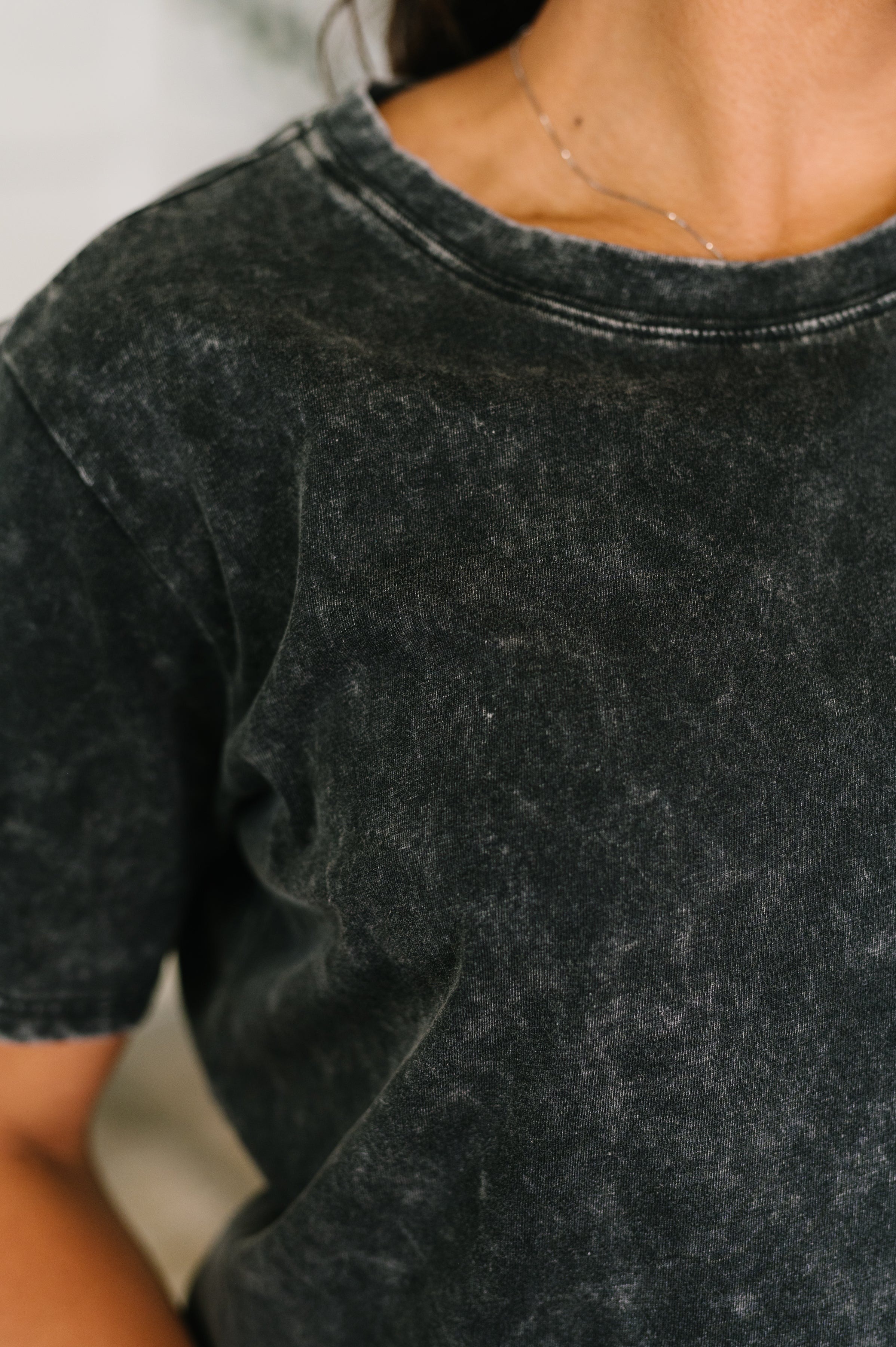 Had to Be There Mineral Wash Tee in Ash Black-Womens-Stay Foxy Boutique, Florissant, Missouri