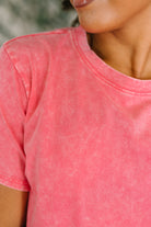 Had to Be There Mineral Wash Tee in Fuchsia-Womens-Stay Foxy Boutique, Florissant, Missouri