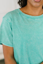 Had to Be There Mineral Wash Tee in Turquoise-Womens-Stay Foxy Boutique, Florissant, Missouri