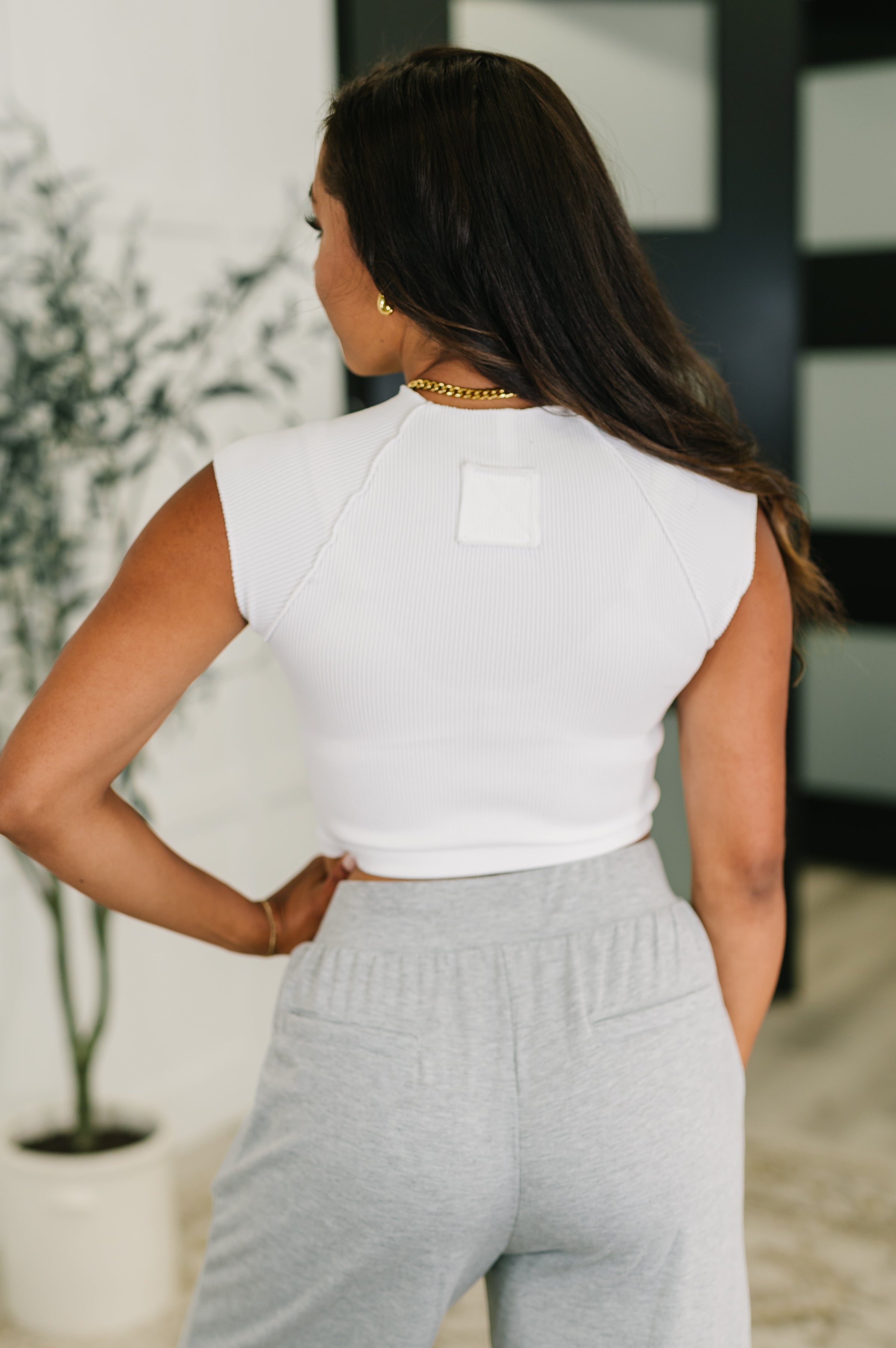 Halfway to Heaven Cropped Top in White-Womens-Stay Foxy Boutique, Florissant, Missouri