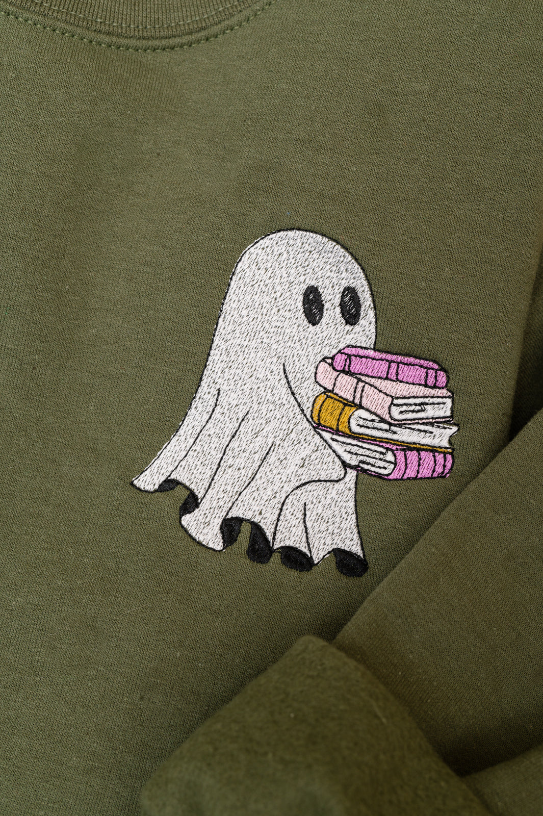 PREORDER: Embroidered Reading Ghost Sweatshirt-Womens-Stay Foxy Boutique, Florissant, Missouri