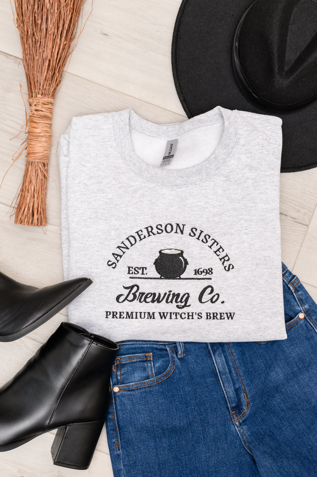 PREORDER: Embroidered Sanderson Sisters Sweatshirt-Womens-Stay Foxy Boutique, Florissant, Missouri