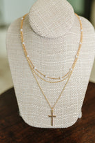 Halo Hues Cross Pendant Layered Necklace Set in Gold-Womens-Stay Foxy Boutique, Florissant, Missouri