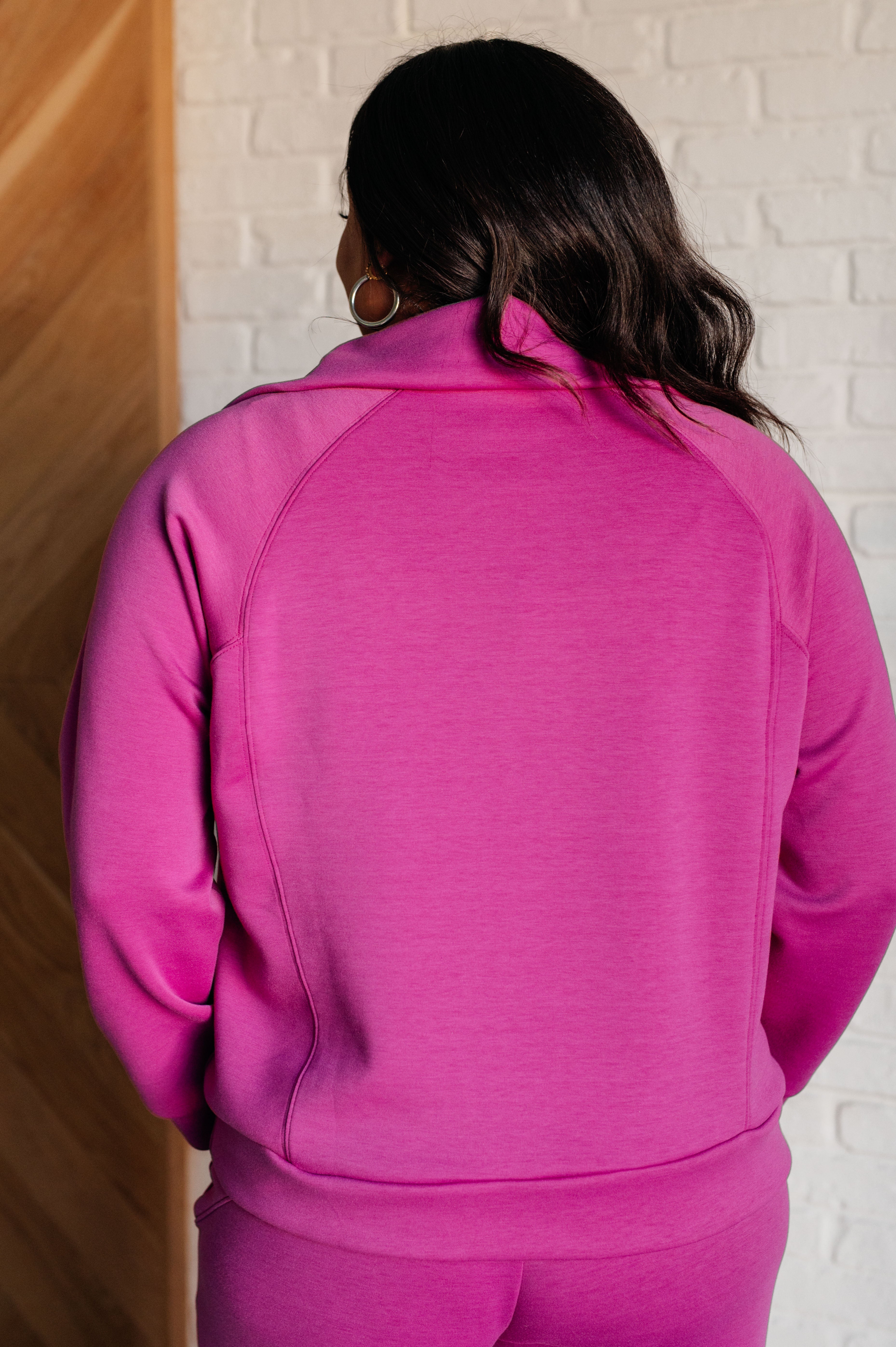 Hamptons Travel Half Zip Pullover in Magenta-Athleisure-Stay Foxy Boutique, Florissant, Missouri