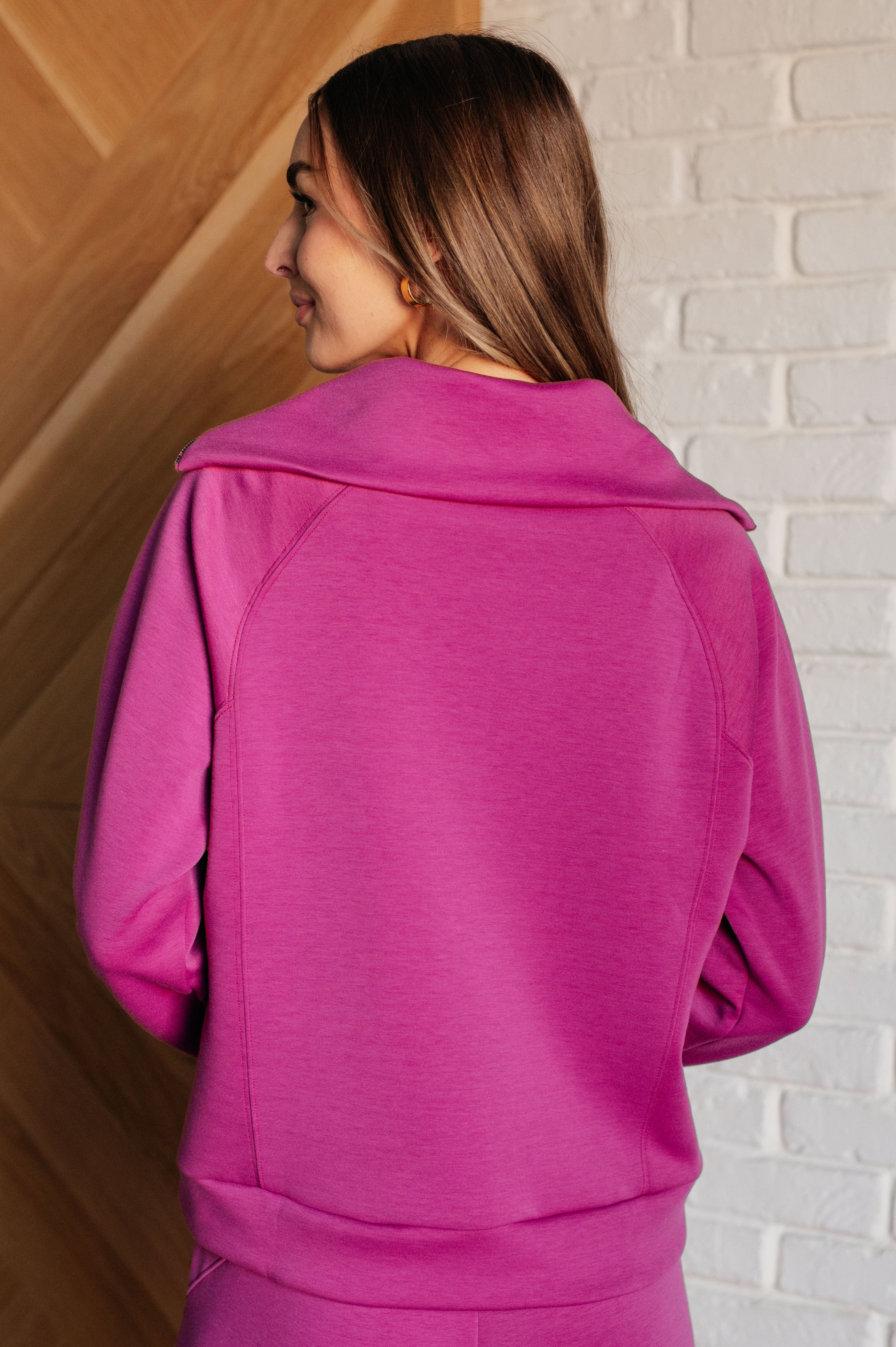 Hamptons Travel Half Zip Pullover in Magenta-Athleisure-Stay Foxy Boutique, Florissant, Missouri