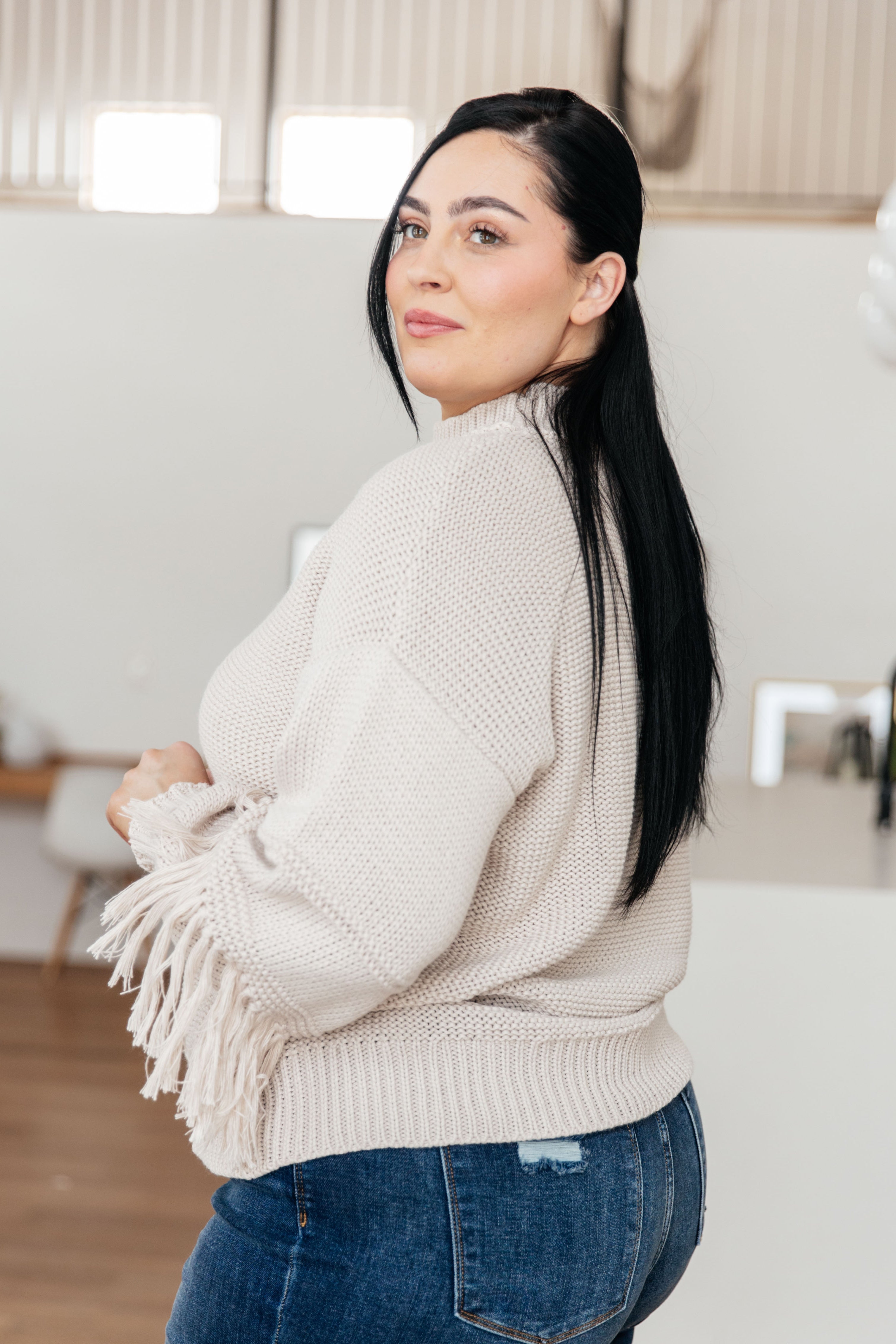 Handle It All Fringe Detail Sweater-Tops-Stay Foxy Boutique, Florissant, Missouri