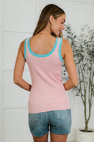 Handled It Contrast Trim Tank in Pink-Tops-Stay Foxy Boutique, Florissant, Missouri