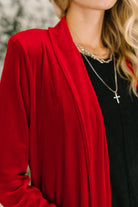 Happy Hours Long Velvet Cardigan-Womens-Stay Foxy Boutique, Florissant, Missouri
