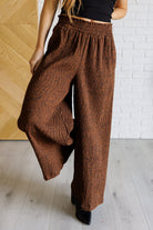 Harmony High Rise Wide Leg Pants in Brown-Bottoms-Stay Foxy Boutique, Florissant, Missouri