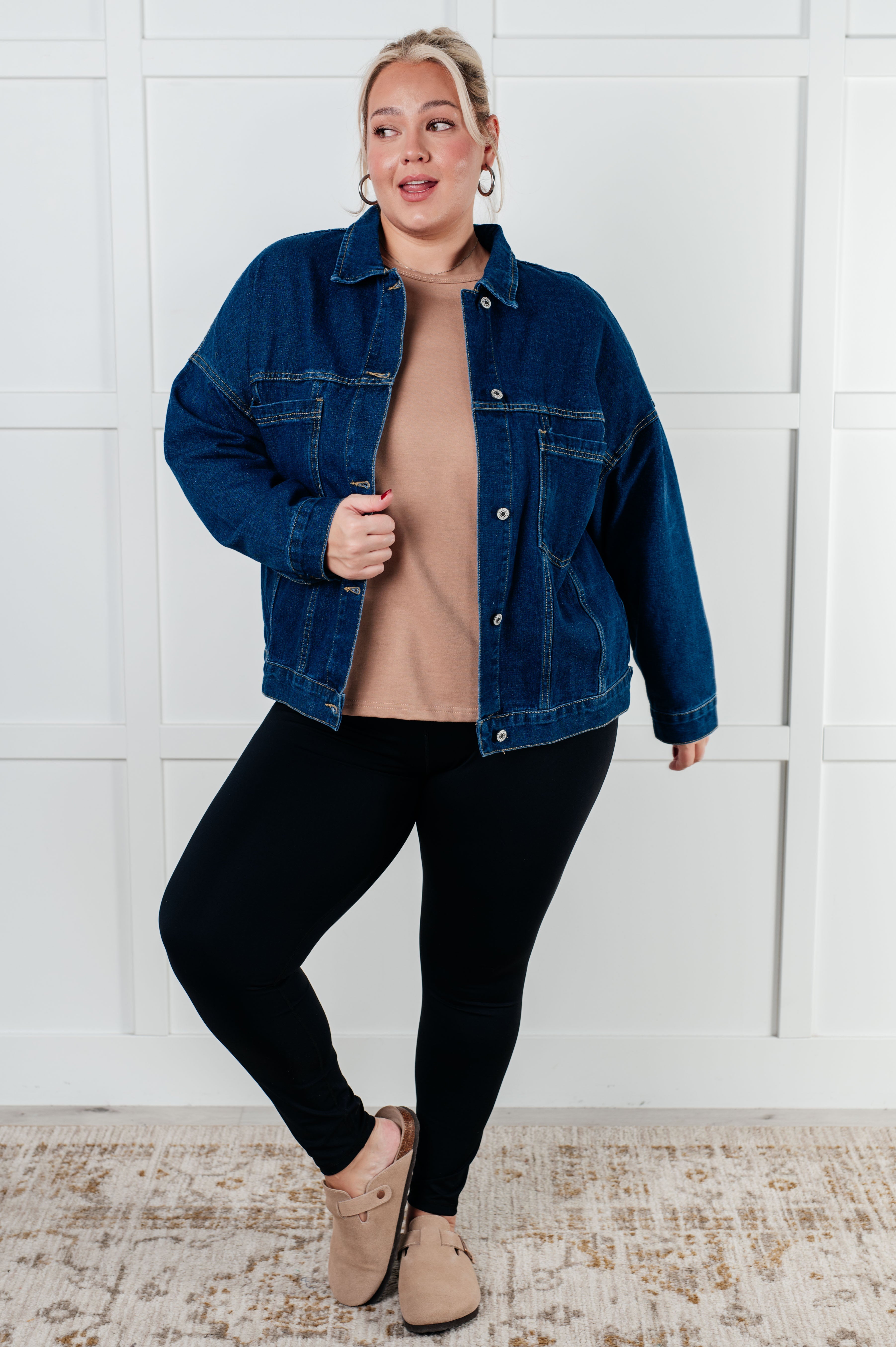 Have We Met Oversized Denim Jacket-Denim-Stay Foxy Boutique, Florissant, Missouri