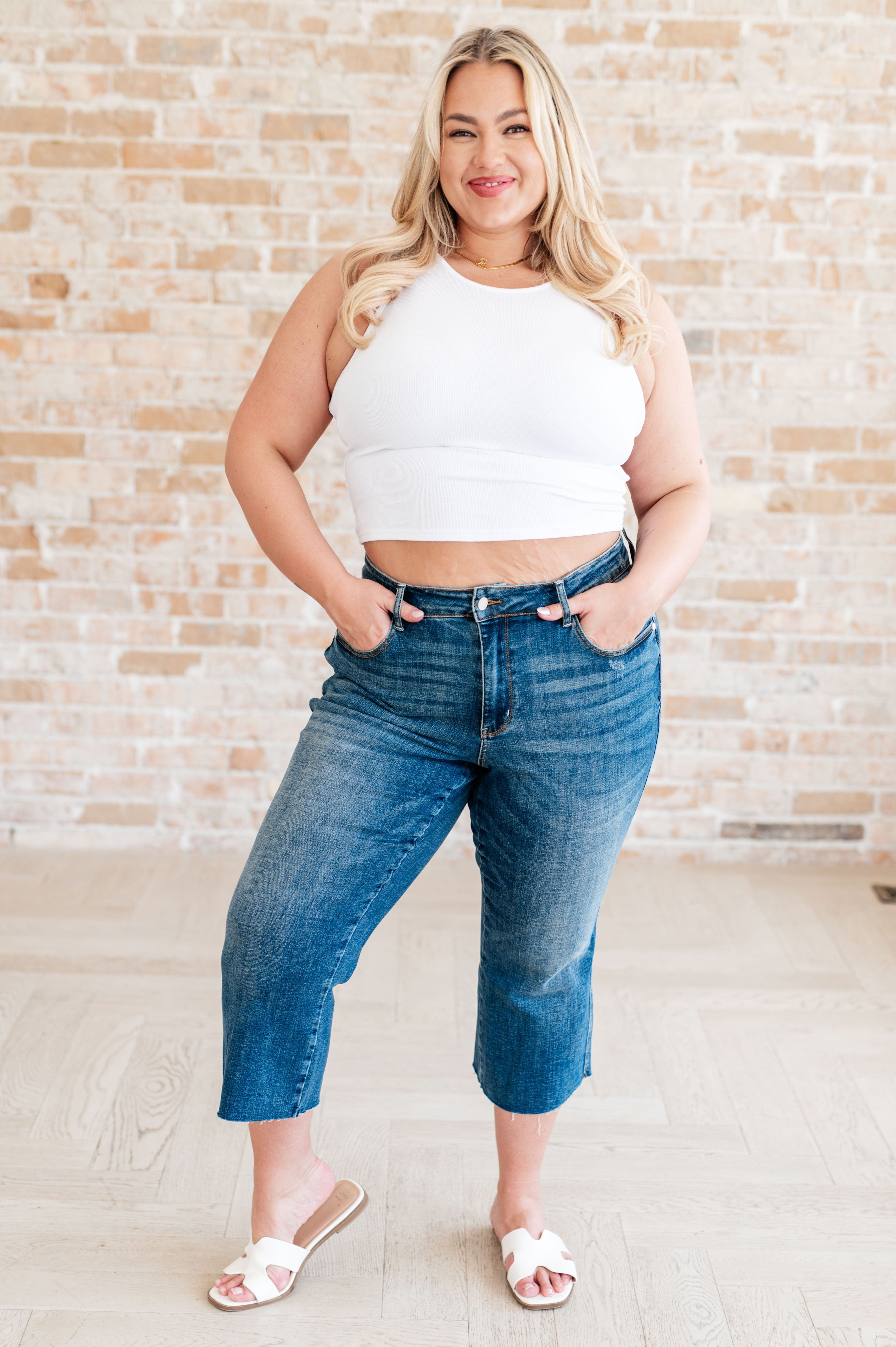 Hayes High Rise Wide Leg Crop Jeans-Denim-Stay Foxy Boutique, Florissant, Missouri