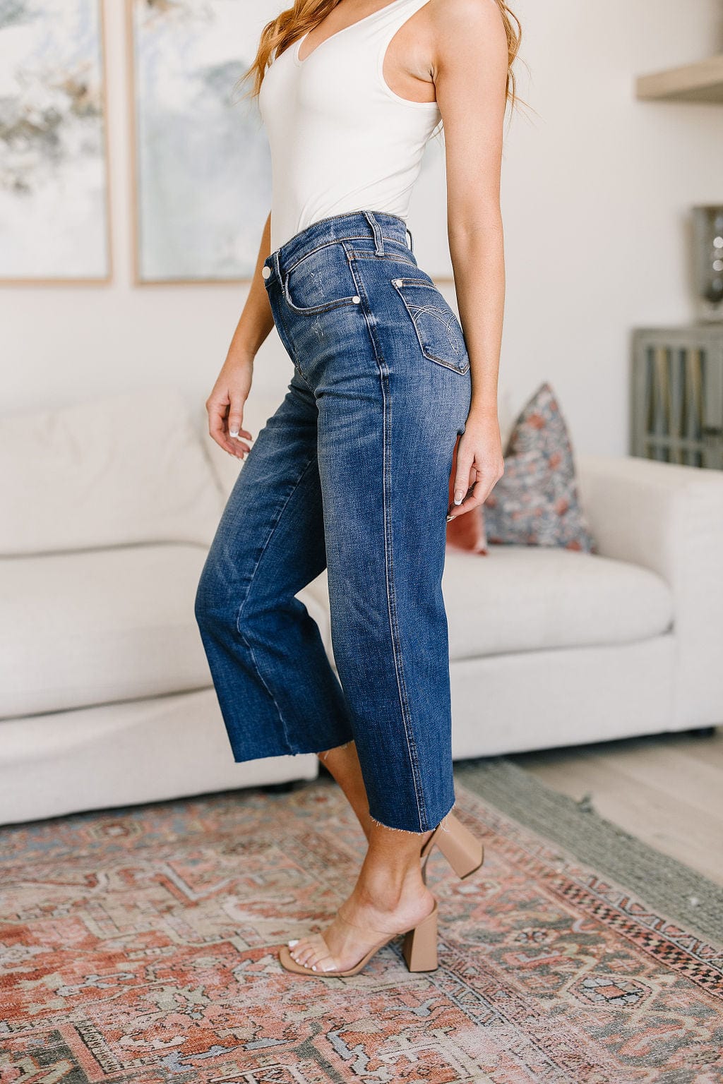 Hayes High Rise Wide Leg Crop Jeans-Denim-Stay Foxy Boutique, Florissant, Missouri