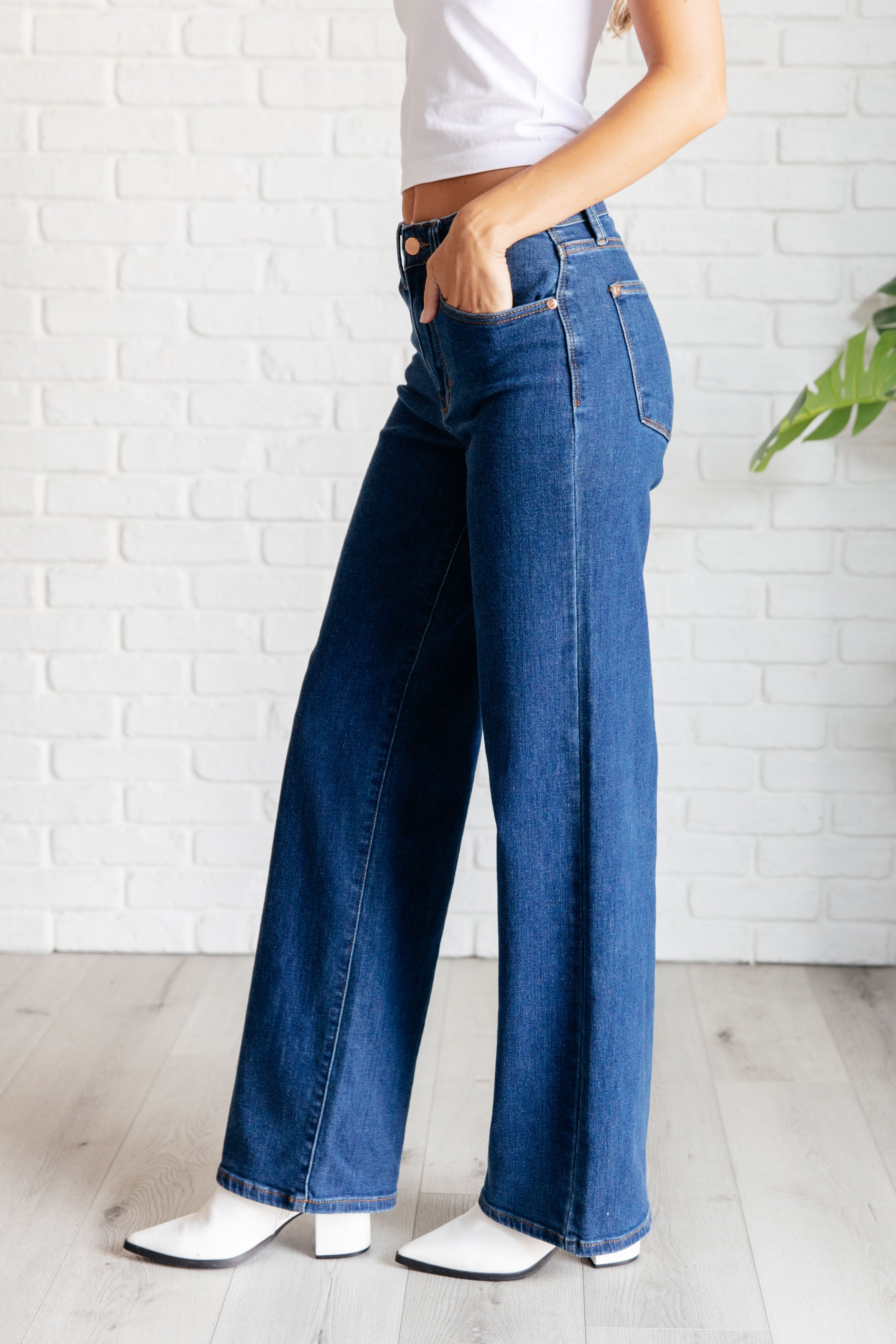 Hazel High Rise Vintage Wide Leg Jeans-Denim-Stay Foxy Boutique, Florissant, Missouri