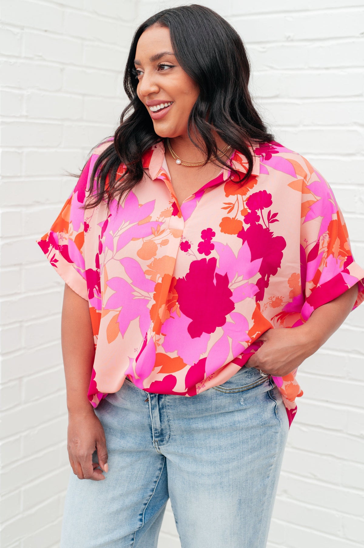 Hazy Cosmic Jive Relaxed Blouse-Tops-Stay Foxy Boutique, Florissant, Missouri