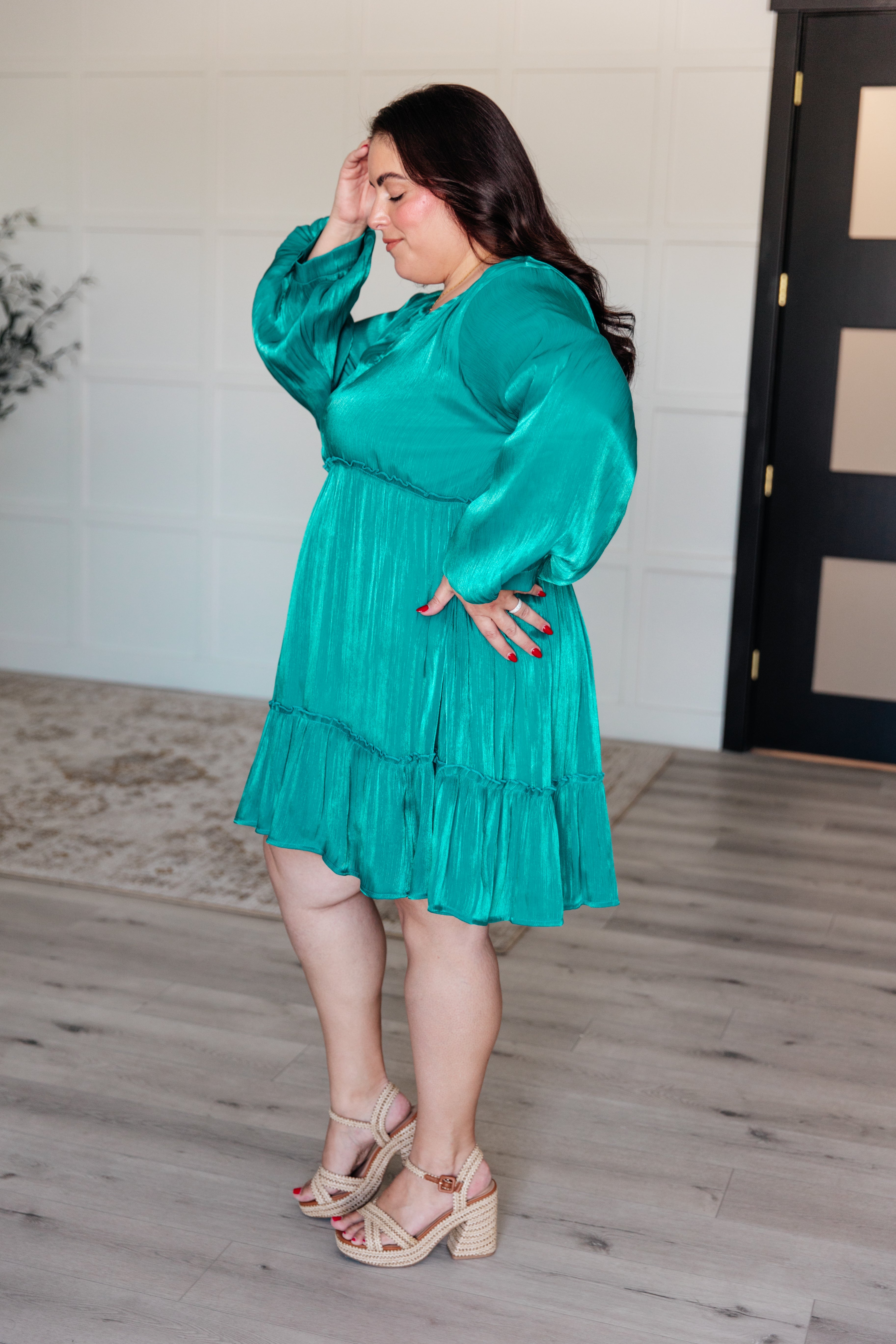 Head Held High V-Neck Balloon Sleeve Dress-Dresses-Stay Foxy Boutique, Florissant, Missouri