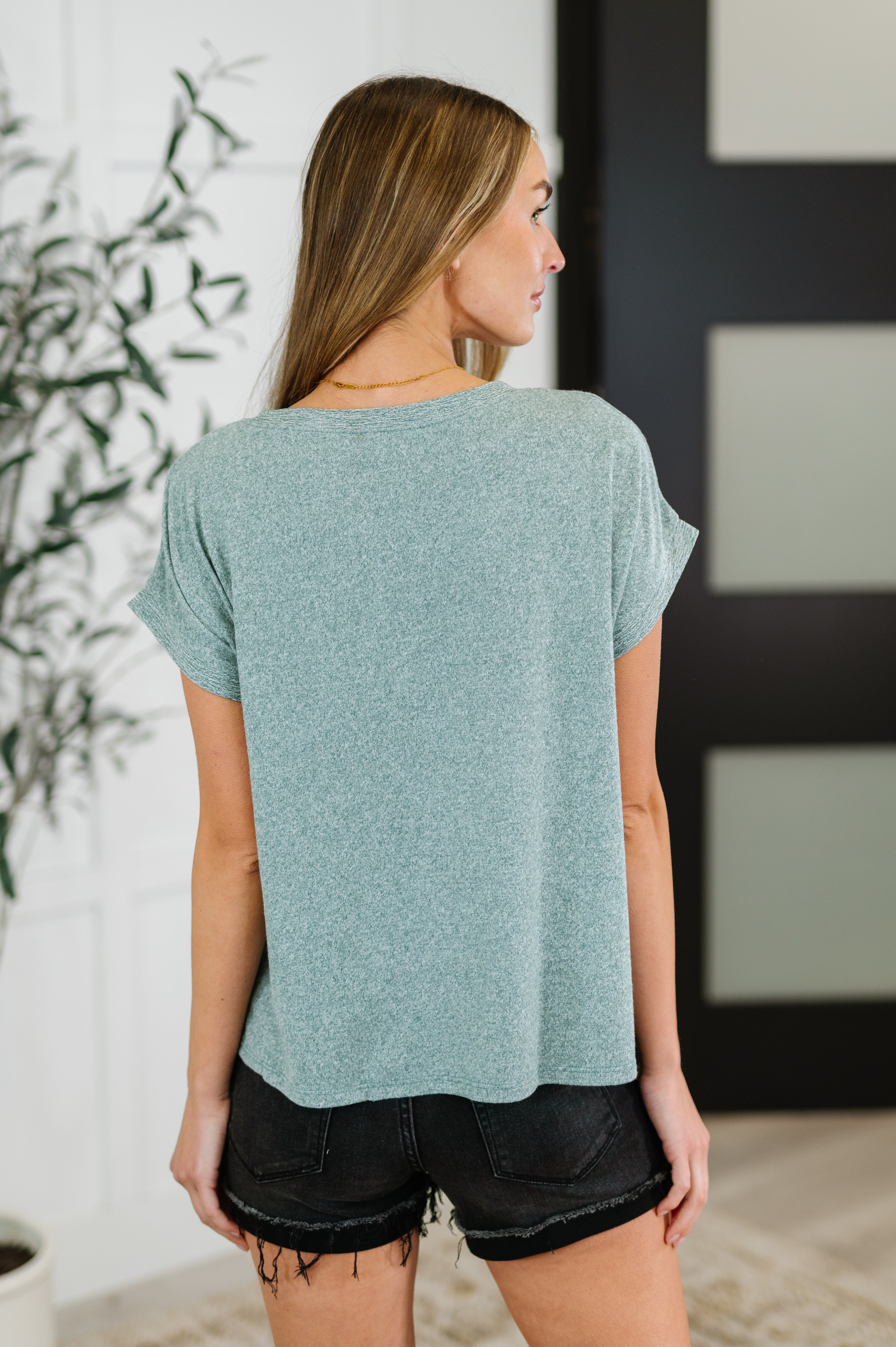 Heathered Harmony Basic Tee in Ash Jade-Womens-Stay Foxy Boutique, Florissant, Missouri