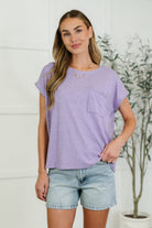 Heathered Harmony Basic Tee in Lavender-Womens-Stay Foxy Boutique, Florissant, Missouri